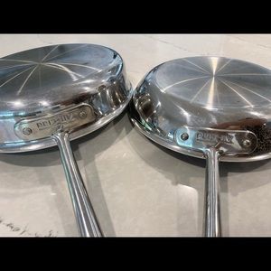 Set ALL Clad Stainless Steel Pans skillet cooking